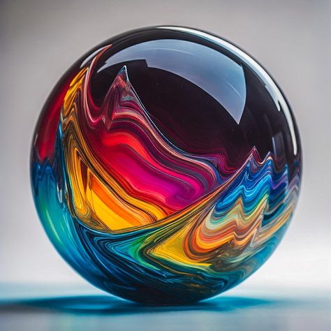 This image depicts a colorful glass marble. DIGITAL DOWNLOAD Marbles Images, Glass Art Products, Mountain Landscape Photography, Diy Glass Bottle Crafts, Art Glass Paperweight, Marble Art, Glass Marbles, Glass Paperweights, Paperweights