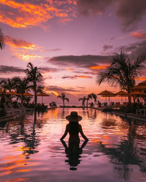 Pool sunset at Four Seasons Resort Nevis Limin Pool | Caribbean Travel | Luxury Hotels | West Indies | #beaches #paradise #island Luxury Condo Interior, Condo Interior, Four Seasons Resort, Travel Luxury, Saint Kitts And Nevis, Caribbean Travel, Luxury Condo, Beautiful Sunrise, Beach Paradise