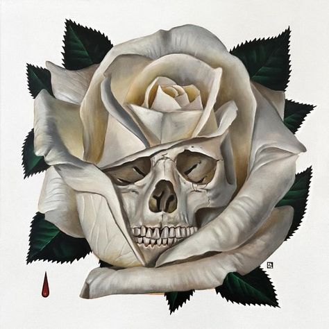 Rose Creature, Rose Skull Tattoo, Skull And Rose Tattoo, Feminine Skull Tattoos, Skull With Roses, Skull Rose Tattoos, Black Skull Tattoo, Skull Art Tattoo, Black Art Tattoo