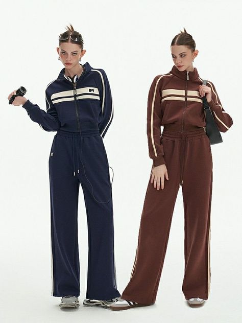 Tracksuit Outfit Women Winter, Tracksuit Outfit Women, Sportwear Outfit, Baseball Jacket Outfit, Adidas Women Fashion, Casual Sporty Outfits, Sportswear Outfits, Tracksuit Outfit, Fitness Wear Outfits