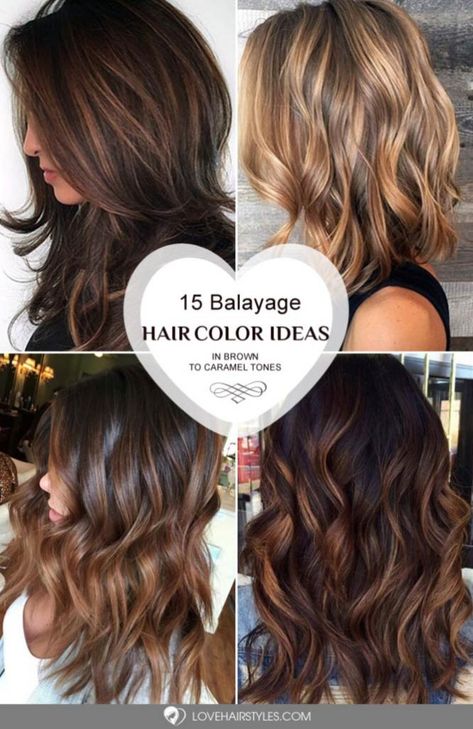 Balayage Hair Color Ideas in Brown to Caramel Tones What Is Balayage Hair, Balayage Hair Color Ideas, Hair Color Chocolate, Balayage Hair Color, Brunette Color, Brown Hair Balayage, Hair Color And Cut, Tone Hair, Hair Color Balayage