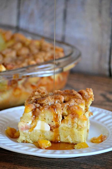 Cheese French Bread, Peaches Cream Cheese, Millionaire Pie, Cinnamon French Toast Bake, Pumpkin Dump, French Toast Casserole Easy, Baked French Toast Casserole, French Toast Bake Recipe, Baked French Toast