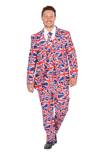 Eurovision Costumes - fancydress.com Page 3 Union Jack Dress, British Costume, Union Jack Flag, Looking Dapper, Three Piece Suit, Fancy Dress Costumes, Complete Outfits, Union Jack, Mens Costumes