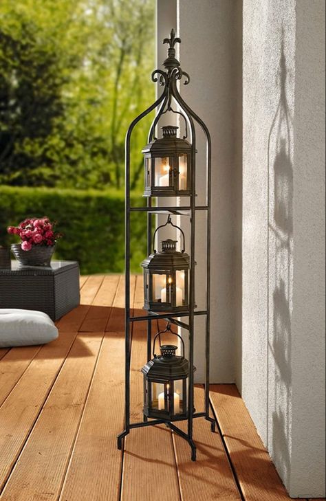 #affiliatelink Floor Standing Tall Candle Lanterns with Foldable Three-Tier Stand for Home Garden Backyard | Decorative Candle Lanterns with Tall Stand - Three-Tier Metal Lantern Stand for Yard Indoor Outdoor Lantern Decor Living, Floor Candle Stands, Floor Lanterns, Metal Candle Lanterns, Floor Lantern, Lantern Stand, Hanging Candle Lanterns, Floor Candle Holders, Floor Candle