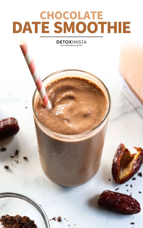 Date Protein Smoothie, Chocolate Date Smoothie, Chocolate Protein Smoothie Recipes, Gaps Desserts, Cocoa Smoothie, Date Smoothie Recipes, Lush Desserts, Labor Prep, Chocolate Protein Smoothie