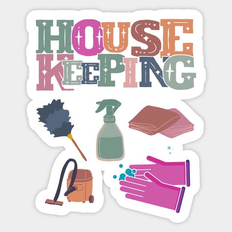 Housekeeping Logo Design, Housekeeping Logo, Bullet Stickers, Funny House, House Cleaners, Cleaning Lady, School Posters, Hotel Management, Fb Covers