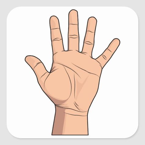 High Five Open Hand Sign Five Fingers Gesture Square Sticker | Zazzle.com Day Of Peace, International Day Of Peace, Finger Hands, Hand Signals, Work Stickers, Hand Sign, Hand Pictures, Open Hands, Five Fingers