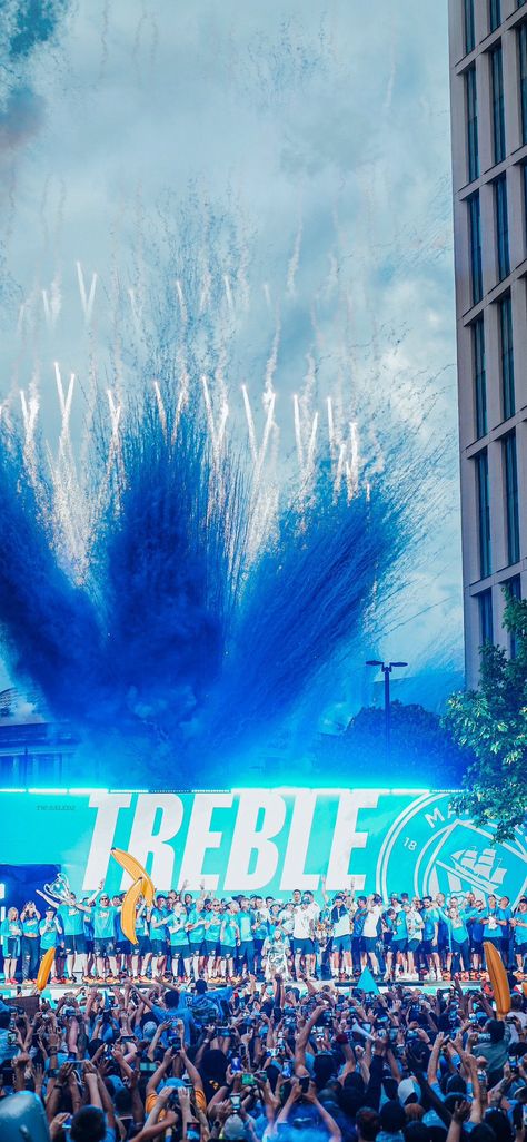 Manchester City Treble, Manchester City Wallpapers, Winner Wallpaper, City Wallpapers, Manchester City Wallpaper, City Flags, Manchester City Football Club, Blue City, Face Reveal