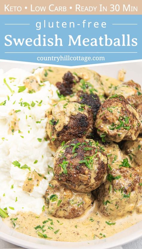 Meatballs In Gravy, Stovetop Meatballs, Gluten Free Swedish Meatballs, Dairy Free Meatballs, Turkey Swedish Meatballs, Meatballs From Scratch, Quick Easy Family Meals, Turkey Gravy From Drippings, Gluten Free Gravy