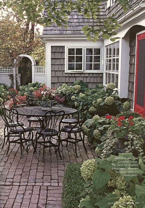 Old Brick Patio, Lakeside Landscaping, Country Patio, Ceiling Window, Brick Patio, Patio Fence, Patio Inspiration, Diy Outdoor Decor, Old Bricks