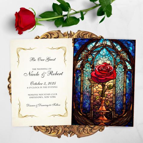 Respondez s’il vous plait 🕯️📖 #beautyandthebeast #disney #disneyprincess #wedding #weddinginspo #weddingideas Beauty And The Beast Table Set Up, Beauty And The Beast Wedding Color Palette, Beauty And The Beast Theme Wedding, Beauty And The Beast Invitations, Beauty And The Beast Wedding Invitations, Beauty And The Beast Quince, Beauty And The Beast Wedding Theme, Fairytale Wedding Invitations, Beauty And The Beast Wedding