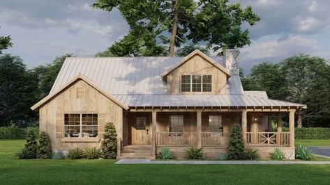 Sq. Ft.: 1,836 | Bedrooms: 3 | Bathrooms: 2.5 Rustic Country House, Cabin Plan, Small Home Plan, House Plan With Loft, Southern Style House Plans, Shed Dormer, Rustic House Plans, Cabin House, Scones Recipe