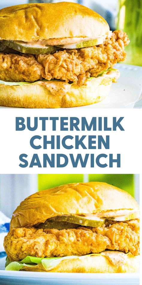 Join me in making the most delectable Buttermilk Fried Chicken Sandwich! It's easier than you think and oh-so-satisfying. Grab the recipe now Deep Fried Chicken Sandwich, Dinner Recipes Using Buttermilk, Chicken Breast Sandwich Ideas, Homemade Chicken Sandwich Recipes, Breaded Chicken Sandwich, Chicken Sandwich Ideas, Buttermilk Chicken Sandwich, Chicken Breast Sandwich Recipes, Homemade Chicken Sandwich