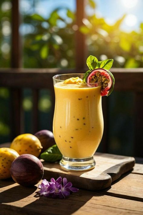 Passion Fruit Yogurt, Fruit Yogurt Smoothies, Passion Fruit Smoothie, Fruit And Yogurt, Yogurt Smoothie, Fruit Yogurt, Yogurt Smoothies, Passion Fruit, Healthier You