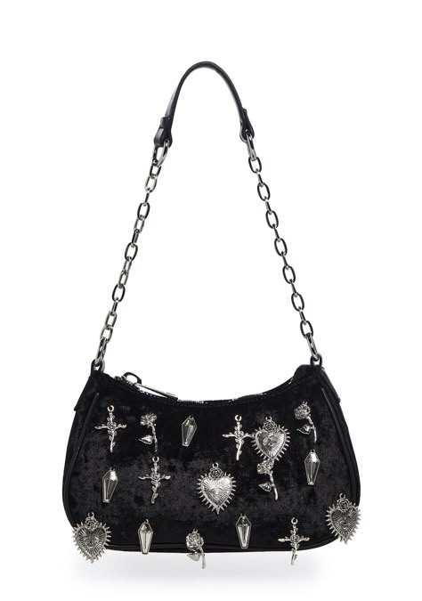 Dolls Kill Bags, Gothic Bags Handbags, Widow Clothing, Gothic Handbag, Gothic Closet, Gothic Bags, Items Png, Goth Bag, Goth Purse