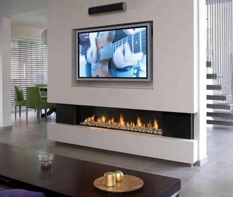 Stone Ethanol Fireplace Under TV | Interior Design | Pinterest ... Wall Units With Fireplace, Installing A Fireplace, Tv Above Fireplace, Fireplace Entertainment Center, Linear Fireplace, Fireplace Tv Wall, Living Room Arrangements, Flat Screen Tv, Decor Ikea