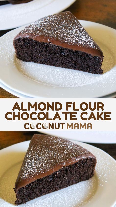 This rich almond flour chocolate cake is moist, decadent, and just as tasty as a chocolate cake made with regular flour! Coconut Flour Chocolate Cake, Dairy Free Ganache, Chocolate Cake Recipe Videos, Almond Flour Chocolate Cake, Almond Flour Pizza Crust, Almond Flour Cakes, Dairy Free Baking, Baking With Coconut Flour, Cake Walk