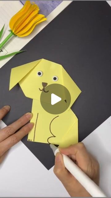 Construction Paper Animals, Dog Crafts For Kids, Dog Origami, Puppy Crafts, Origami Dog, Dog Craft, Different Types Of Dogs, Easy Pets, Paper Dogs