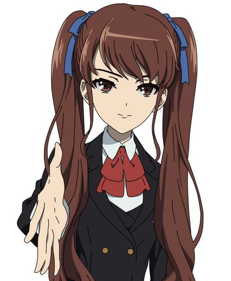 Anime pigtails, Izumi Akazawa Pigtails Anime, Izumi Akazawa, Another Misaki, Girl With Pigtails, Manga Hair, Yandere Manga, Brown Hair Brown Eyes, Pigtail Hairstyles, Anime Hair