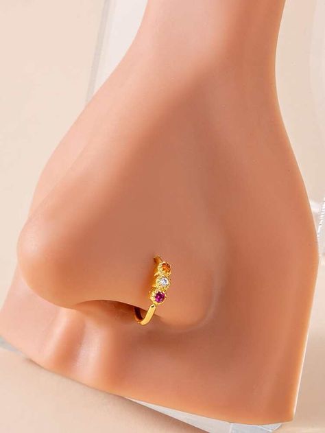 Cubic Zirconia Decor Nose Ring | SHEIN USA Shein Nose Ring, Fashion Editorial Makeup, Gold Earrings Models, Gold Bridal Jewellery Sets, Elegant Blouse Designs, Nose Jewelry, Jewellery Sets, Bridal Gold Jewellery Designs, Editorial Makeup