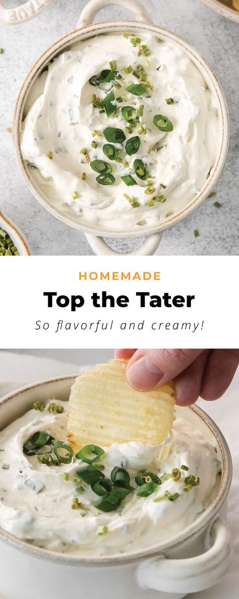 Top The Tater Copycat, Homemade Top The Tator, Dips For Potatoe Chips, Top The Tator Chip Dip, Kettle Chip Dip, Easy Potato Chip Dip, Top The Tater Copycat Recipe, Top The Tater Recipe, Potato Chip Dip Recipes