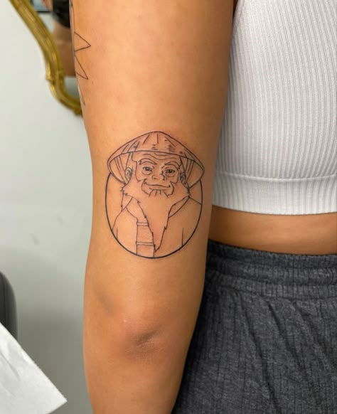 General Iroh Tattoo, Iroh Avatar Tattoo, Last Air Bender Tattoo, Uncle Iroh Tattoo Ideas, Uncle Iroh Tattoo, Atla Tattoo, Air Bender, Avatar Tattoo, Tattoo Design Book