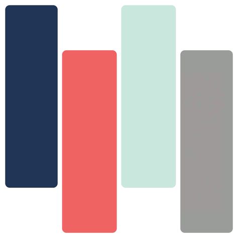 Navy coral mint gray color inspiration. Making my bedroom these colors but replace the gray with cream Grey Bedding Decor, Coral Bedroom, Mint Nursery, Dorm Room Bedding, Coral Aqua, Color Decor, Florida Living, Nursery Colors, Big Girl Rooms