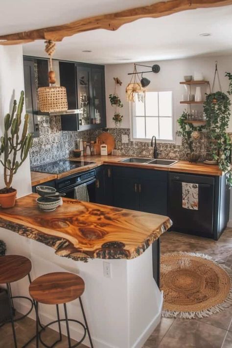 Boho Kitchen Boho Style Kitchen, Boho Kitchen Ideas, Boho Apartment, The Olive Branch, Purple Kitchen, Bohemian Kitchen, Eclectic Kitchen, Boho Kitchen, Kitchen Makeover