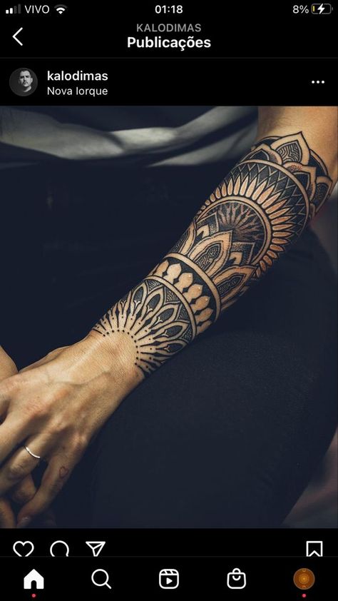 Forearm Tattoos Geometric, Watercolor Tattoo Design, Forearm Mandala Tattoo, Mandala Arm Tattoos, Mangas Tattoo, Mandala Hand Tattoos, Mandala Tattoo Sleeve, Cuff Tattoo, Geometric Mandala Tattoo