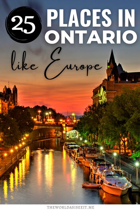 Where to Find Europe in Ontario - Discover all the Europe-like places in Ontario with this handy guide. Find places that are just like Iceland - but right here in Ontario Canada, and so many more popular European destinations. I Ontario travel I Ontario Europe-like places I European small towns in Ontario I where to go in Ontario I what to see in Ontario I places to go in Ontario I things to do in Ontario I places to see in Ontario I travel in Ontario I local travel I #Ontario #Canada Collingwood Ontario Summer, Things To Do In Ontario Canada, Paris Ontario, Canada Honeymoon, Ontario Canada Travel, Summer Canada, Ontario Road Trip, Ontario Place, Ontario City