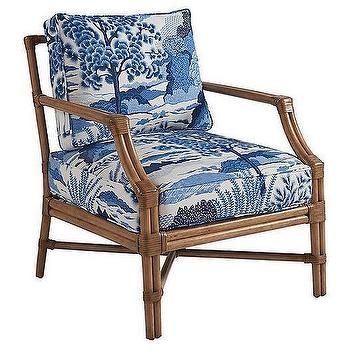 Blue Accent Chairs, Upholstery Armchair, Barclay Butera, Lexington Home, Blue Chinoiserie, Blue White Decor, Upholstered Chair, Upholstered Arm Chair, Upholstered Platform Bed