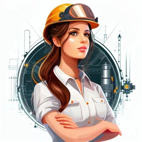 Free Female Engineer Image Engineering Women, Women Engineer, Engineering Illustration, Female Engineer, Woman Engineer, Funny Cartoon Characters, Computer Shortcuts, Engineering Jobs, Cute Funny Cartoons