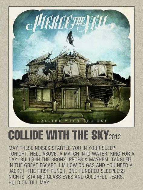 “collide with the sky” poster by pierce the veil Collide With The Sky, Album Cover Wall Decor, Polaroid Album, Minimalist Music, Grunge Posters, Paintings For Living Room, Music Poster Ideas, Wall Art Decor Prints, Music Poster Design