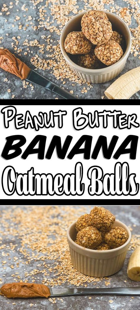 Peanut Butter Oatmeal Balls With Banana Peanut Butter Oatmeal Balls, Oatmeal Balls, Oatmeal Bites, Banana Recipe, Healthy Protein Snacks, Avocado Hummus, Fat Bomb, Healthy Food Facts, Peanut Butter Honey