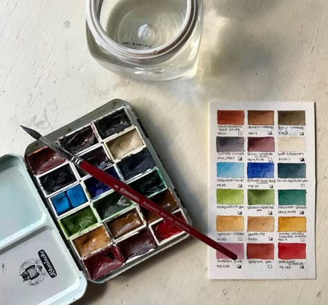 Paintings With Acrylic Paint, Gouache Palette, Basic Watercolor, Travel Art Kit, Watercolor Travel, Watercolor Supplies, Watercolor Love, Paint Palettes, Watercolor Sketching