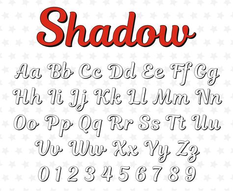 Shadow Cursive Letters, Cursive Shadow Letters, Phonts Fonts Alphabet, Shadow Writing Font, Shadow Lettering Alphabet, Thick Cursive Font, Shadow Font Alphabet, Font Styles Alphabet, Love Fonts