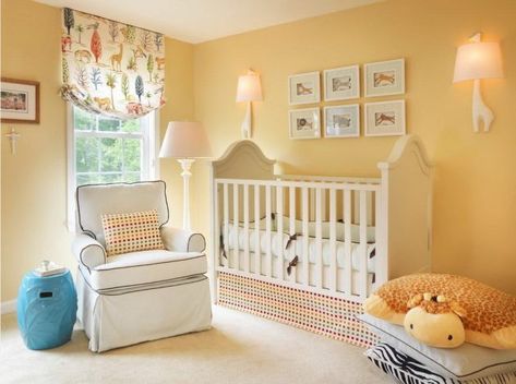 Child Room, Orange Painted Walls, Mustard Bedroom, Yellow Baby Room, Traditional Nursery, Yellow Nursery, Nursery Curtains, Living Modern, Beautiful Nursery