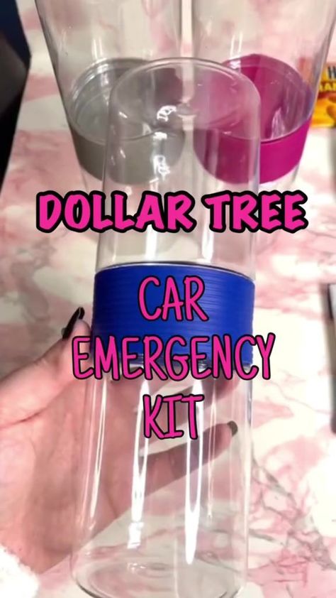 Emergency Car Kit, Dollar Tree Gifts, Car Emergency Kit, Dollar Tree Hacks, Dollar Tree Finds, Dollar Store Christmas, Diy Bottle Crafts, Car Kit, Car Hacks