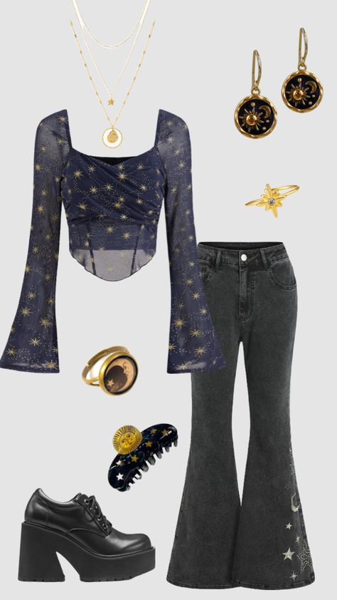 Whimsigoth outfit#outfitinspo #vintage #whimsigotj Polyvore Outfits Fall, Outfit Ideaa, Witchy Outfits, Outfits 70s, 70s Outfits, Whimsical Fashion, Hippie Outfits, Alternative Outfits, Lookbook Outfits