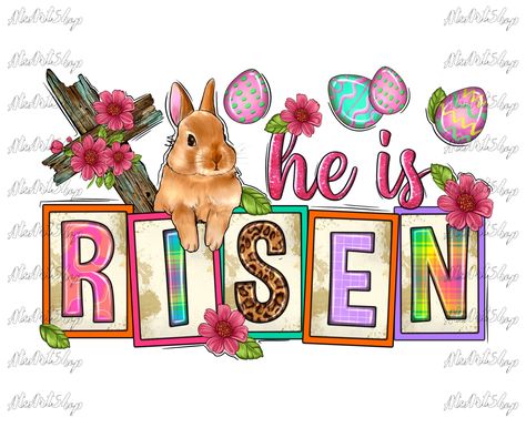 He Is Risen Decor, Easter Sublimation, Easter Religious, Background Transparent, Pixel Image, Easter Png, Christian Png, Water Mark, Happy Easter Day