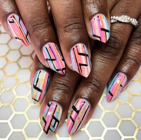 60 Cool Abstract Nail Art Ideas To Try This Year Abstract Nails Short, Spring Abstract Nails, Pink Rose Nails, Ombré Acrylic, Light Blue Nail Designs, White Lace Nails, Bow Nail Designs, Geometric Nails, Dot Nail Designs