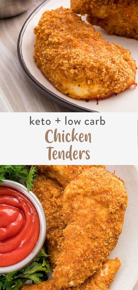 Keto Oven Fried Chicken Tenders, Keto Breaded Chicken Tenders, Low Carb Breading For Frying, Keto Chicken Fingers Air Fryer, Healthy Chicken Tender Recipes Air Fryer, Keto Chicken Tenders Recipes, Air Fryer Chicken Tenders Flour, Pork Rind Breaded Chicken, Keto Chicken Tenders Air Fryer