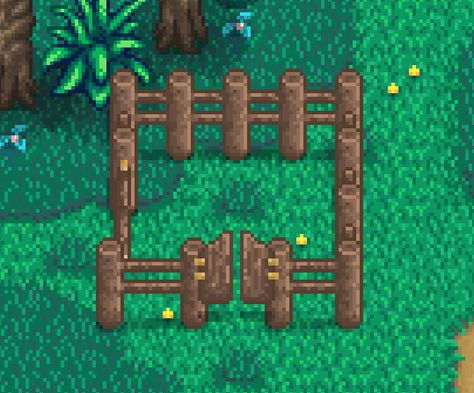 Flowery Fences at Stardew Valley Nexus - Mods and community Fence Pixel Art, Stardew Valley Tileset, Pixel Tileset, Stardew Mods, Brother Conflict, Pixel Art Games, Sally Face, Forest Cat, Stardew Valley