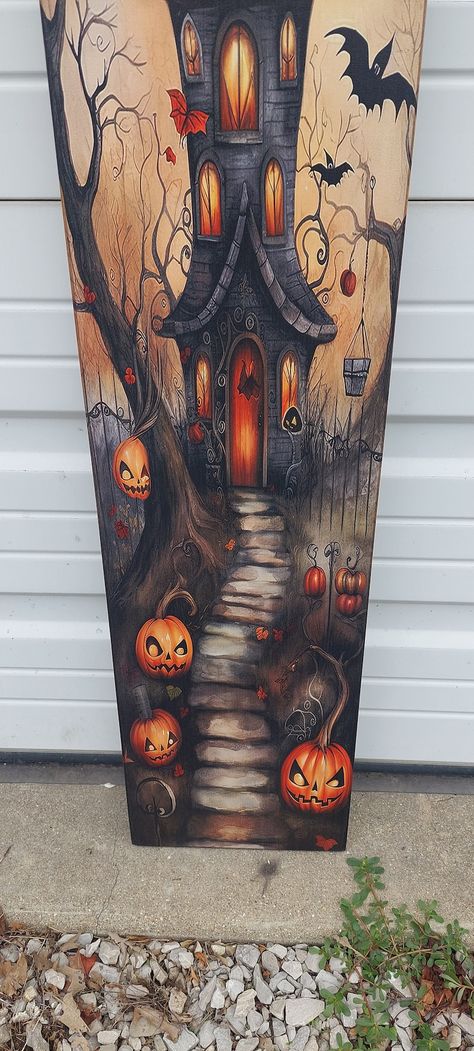 Halloween Porch Sign Welcome to Our Haunted House Fall Porch Decor 4ft All Wood Decor Direct Print Whimsical Witch Fall Decor Spooky - Etsy Whimsical Witch, Halloween Porch Sign, Baba Jaga, Fall Porch Decor, Halloween Craft Projects, Halloween Wood Crafts, Halloween Crafts Decorations, Halloween Artwork, Wood Painting Art