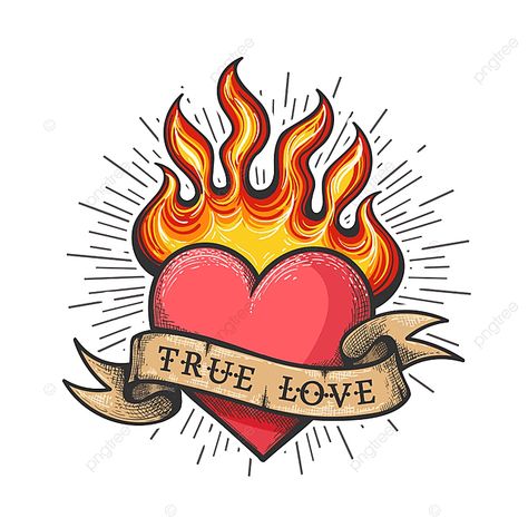 Burning Heart Tattoo, Flaming Heart Tattoo, Tattoo Alphabet, Hd Tattoos, True Love Tattoo, Tattoo Png, Red Heart Tattoos, Burning Heart, Flaming Heart