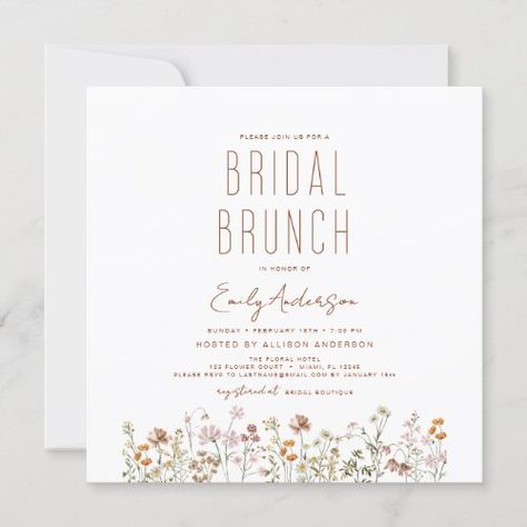 $2.55 | Boho Wildflower Bridal Brunch Bridal Shower - bridal shower, elegant script calligraphy, elegant, wildflowers, rustic, boho, whimsical wildflowers, boho chic, floral, bridal brunch Bridal Brunch Shower, Bridal Shower Elegant, Brunch Celebration, Bridal Shower Brunch Invitations, Summer Invitation, Boho Whimsical, Boho Wildflower, Bridal Brunch Invitations, Script Calligraphy