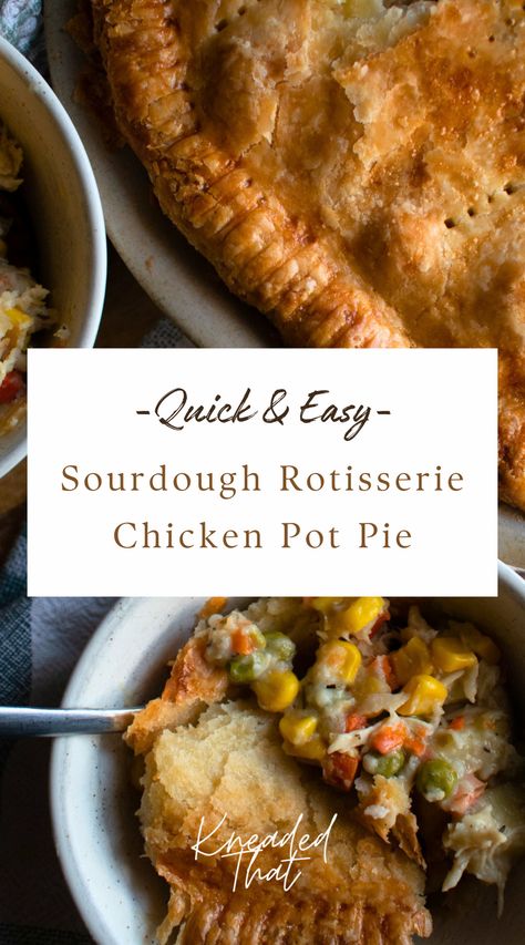 Rotisserie Chicken Pot Pie, Chicken Pot Pie Crust, Crockpot Chicken Pot Pie, Recipe Using Sourdough Starter, Chicken Pie Recipe, Chicken Pot Pie Filling, Chicken Pot Pie Recipe, Sourdough Starter Discard Recipe, Easy Sourdough