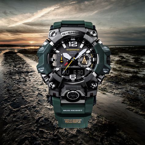 G-Shock Releases New Mudmaster Flagship Timepiece G Shock Mudman, G Shock Mudmaster, Timepiece Design, F Men, Structured Water, Altimeter, Mens Watches Black, G Shock Watches, Richard Mille