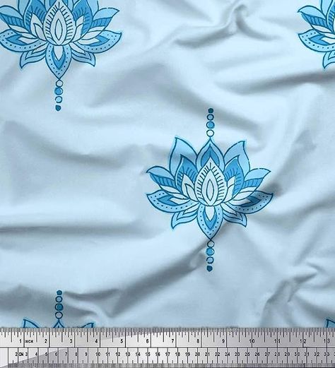 Amazon.com: Soimoi Rayon Fabric Dot & Lotus Block Print Fabric by Yard 42 Inch Wide Lotus Print Fabric, Lotus Block Print, Fabric Drawing, Lotus Print, Minimalist Beauty, Block Print Fabric, Block Printing Fabric, Rayon Fabric, Amazon Art