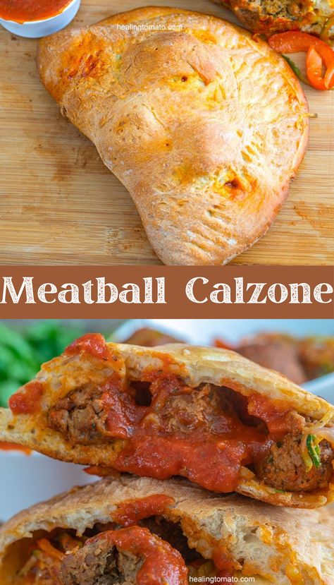 Meatball Calzone Recipe, Meatball Calzones With Pizza Dough, Vegan Calzone Recipe, Veggie Calzone, Calzone Filling Ideas, Calzones With Pizza Dough, Simple Calzone Recipe, Meatball Calzone, Calzone Vegetarian